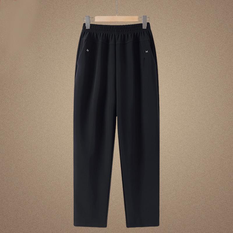 

Hengyuanxiang Autumn Loose Fit Plus Size Straight Leg Pants for Middle-Aged & Elderly Women 6XL (approx. 150-165 jin) чёрный