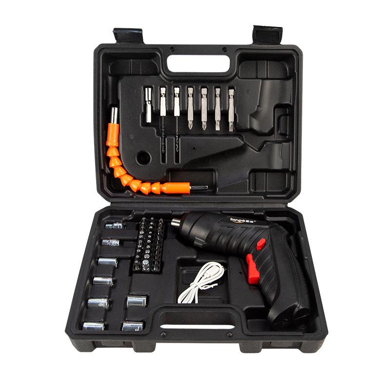 Rechargeable Mini Electric Screwdriver & Hand Drill Set - Multifunctional, Deformable, Lithium Battery-Powered for Household Use