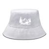 Bucket Hat With White Forest Mountains Print , Animal Fisherman Hat Solid Color Beach Simple Beach Cap