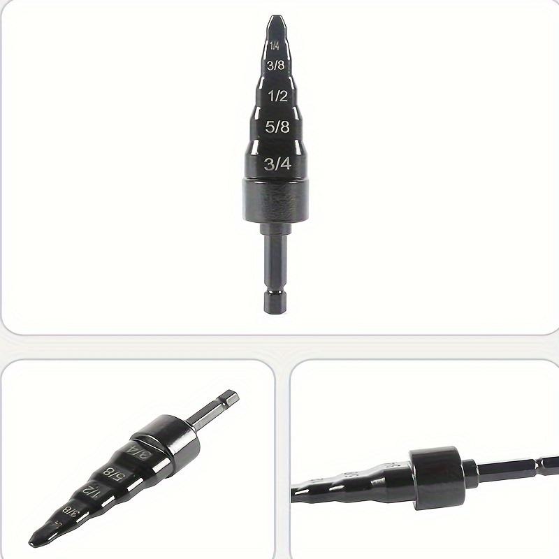 5-in-1 Air Conditioner Drill Bit Pipe Expander Tool - Cast Iron Single Item Packaging with Straight Flute and Hex Shank for Efficient Copper Pipe