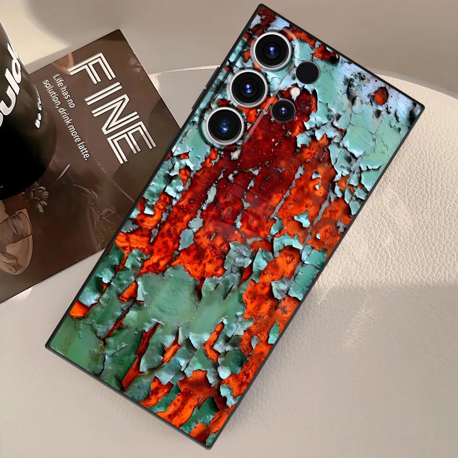 Case for Samsung Galaxy S25 Ultra S23 FE S24 Plus S21 S20 S22 S9 Funda Phone Cover Retro Rust