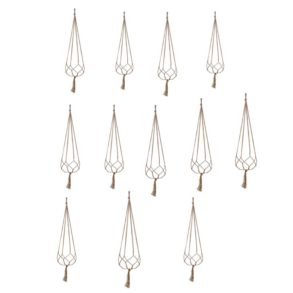 Packung mit 4 Blumenampelhalter Wiederverwendbar Innen Außen Garten Terrasse Vorgarten Dekorative Pflanztopf Hängeseil