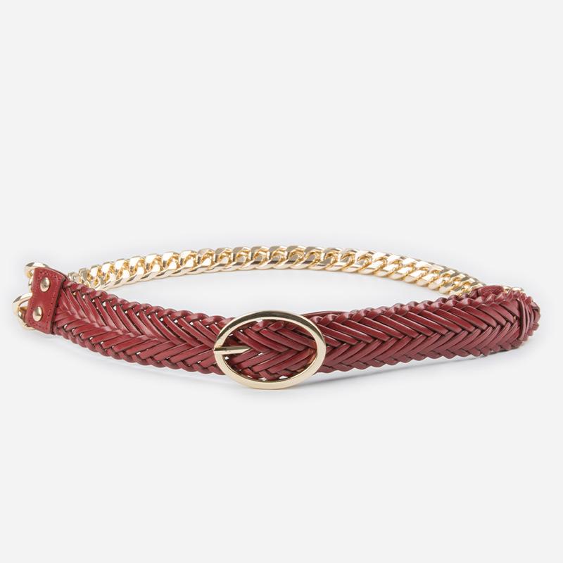 

Woven Retro Chain Women s Belt with Sweater Jacket for Women Trendy Individual Women s Non-porous Belt 105cm