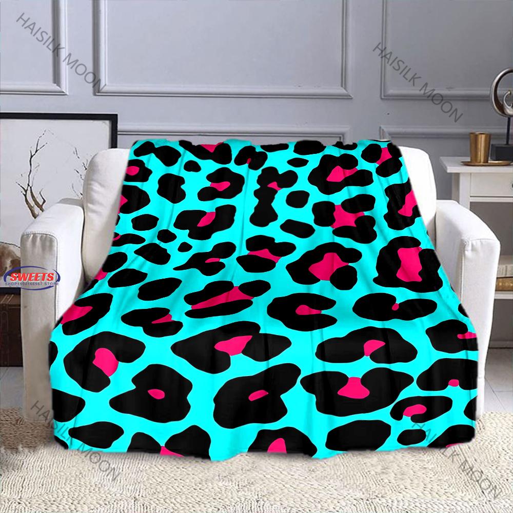 17 Styles Colorful Leopard Print Blanket for Bed Bedroom Sofa Picnic, Blanket for Cover Outdoor Leisure Nap, All Seasons Gifts