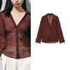 Summer New Product Women's Clothes Minimalist Wind Wrinkle Effect Long Sleeves Lapel Work Clothing Shirt Tops 3897087