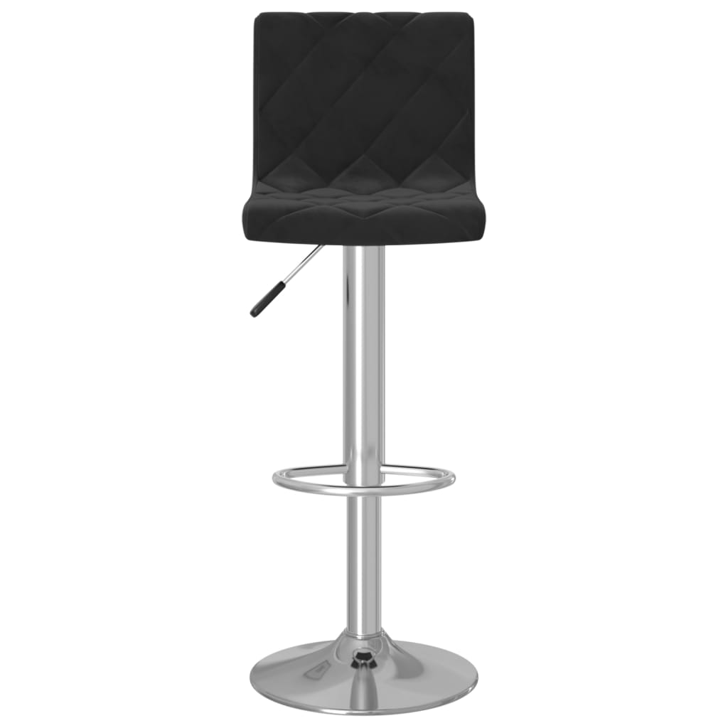 Vidaxl Stołki Barowe, 2 Szt., Czarne, Obite Aksamitem