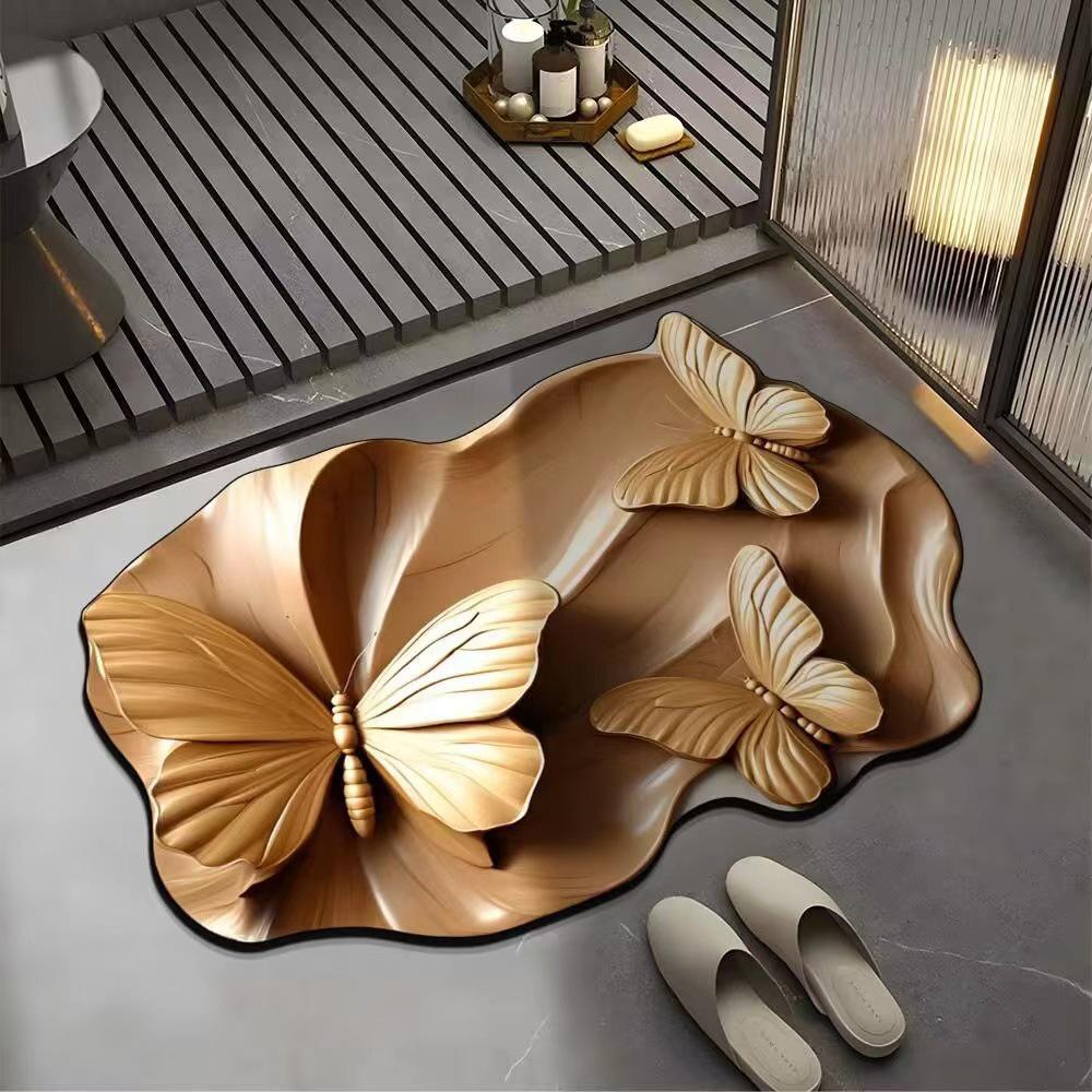 Irregular 3D Flower Diatom Mud Bathroom Anti-slip Absorbent Floor Mat
