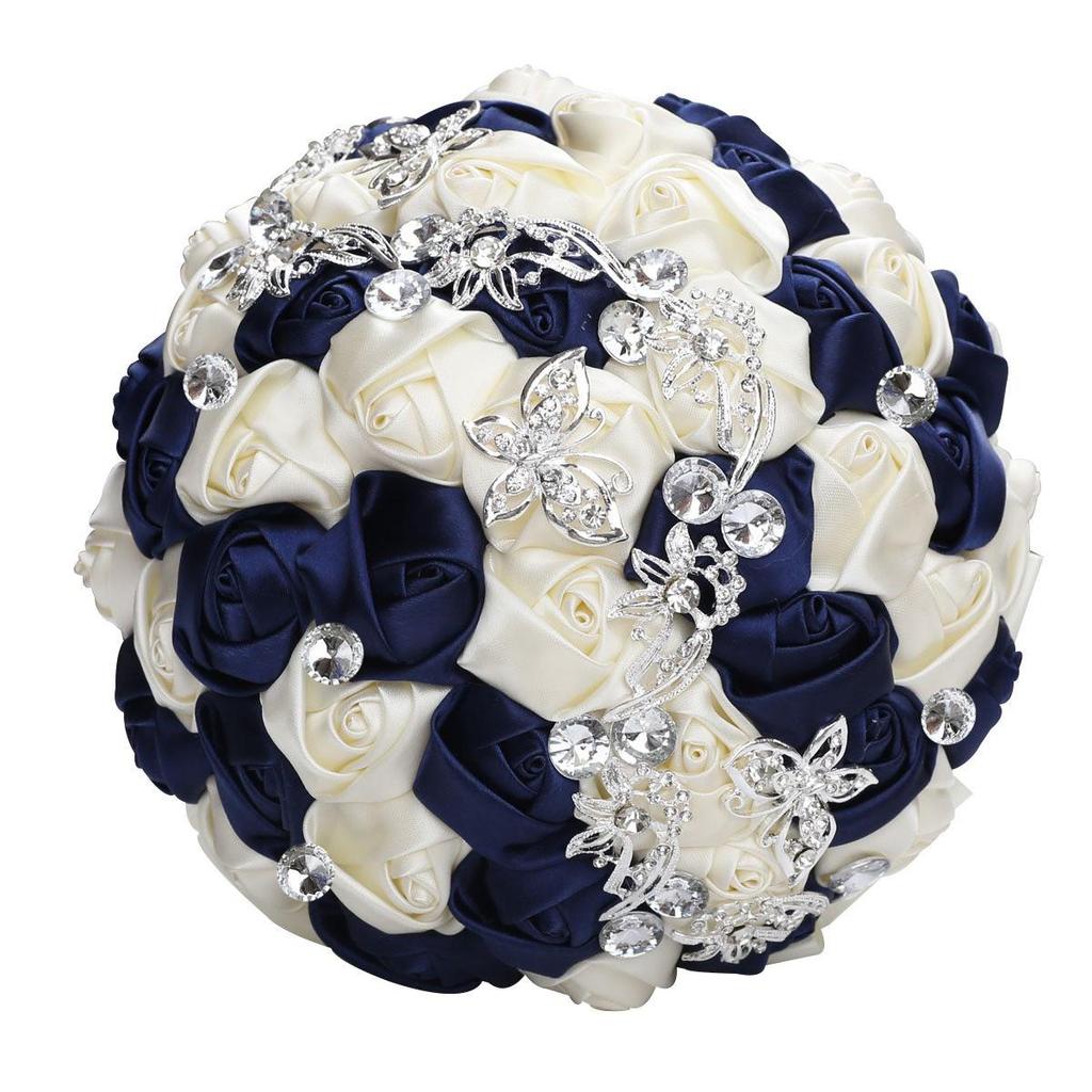 Wifelai Butterfly Drill Ribbon Bridal Bouquet W2216