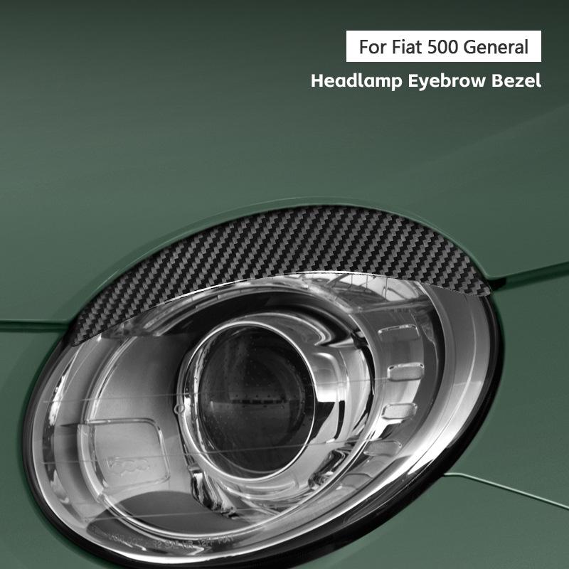 Fiat 500 Kohlefaser Scheinwerfer-Augenbrauen-Aufkleber
