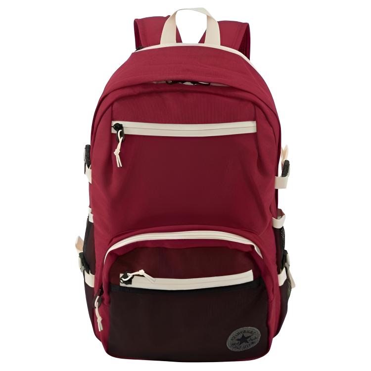 Converse 27L Minimalist Fashion Polyester Backpack Unisex Backpack Burgundy UA5751-RAU Burgundy