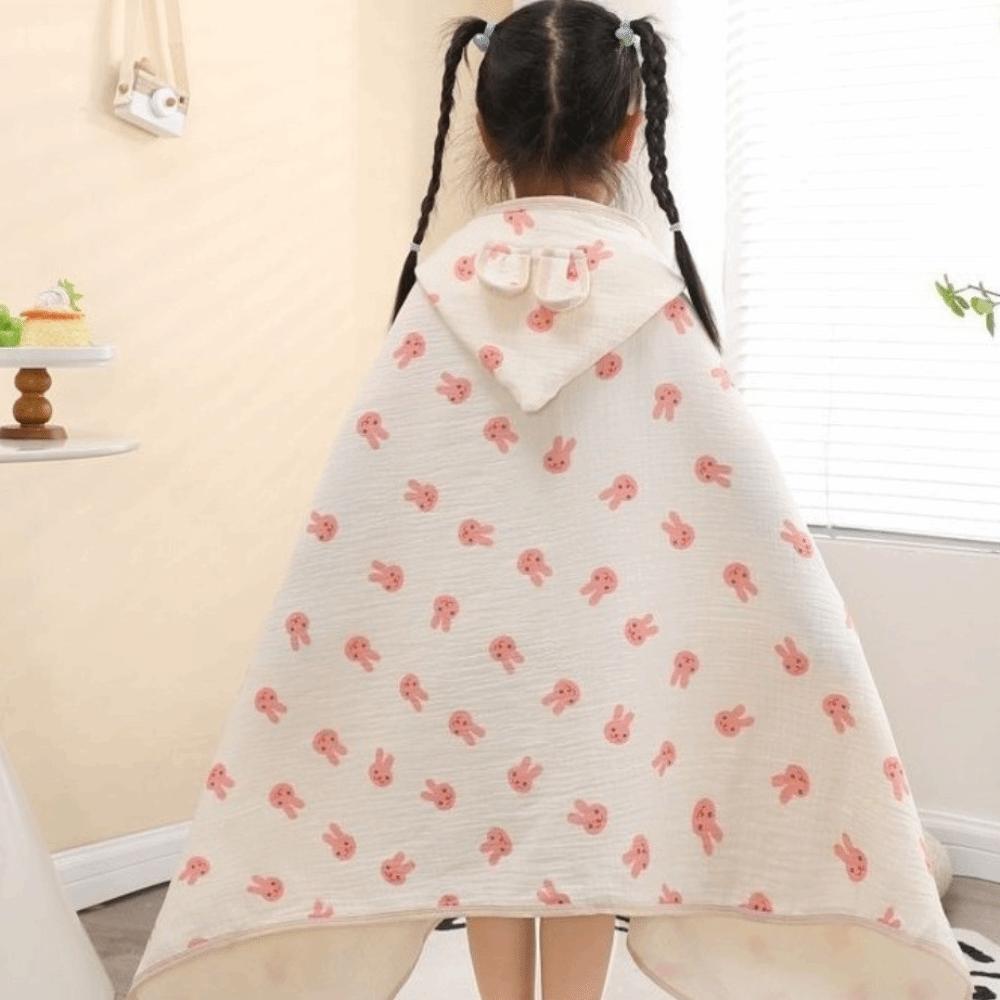 Bear Printed Pure Cotton Gauze Soft Texture Baby Swaddle Cloth Gauze Cover Blanket Children's Bath