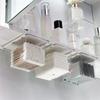 Transparente Badezimmer-Wattestäbchen-Make-up-Aufbewahrungsbox Ausziehbare Schublade unter dem Spiegel Schrankorganizer