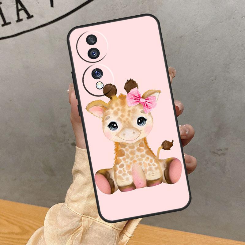 Cute Cartoon Giraffe Case For Honor Magic 7 Pro 5 6 Lite Cover For Honor 90 70 50 400 200 X9 X8a X8b X9a X9b X9c