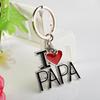 Fashion Creative Alloy Keychain Keyring I LOVE PAPA Pendant Gift for Father Dad
