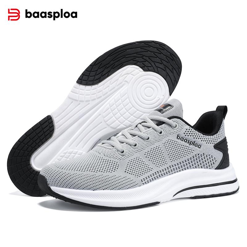 Baasploa Men Running Shoes Lightweight Breathable Tennis Shoes Sports Shoes Casual Fashion Men Walking Shoes Non-slip Sneakers