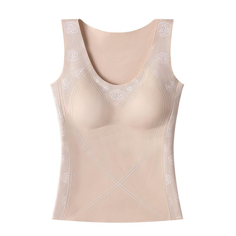Women's 7A Antibacterial Thermal Shaping Vest with Chest Pad - Autumn/Winter Warmth