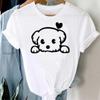 Frauen T Shirt Mode Hund Herzschlag Druck T-shirt Lustige 90er Jahre Druck T T-shirt Frauen T-shirt für Weibliche rote Hemd Kleidung Tops