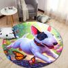 Free shipping! Playful Puppy and Butterfly Garden Round Rug round carpet for home sofa bedroom, gift