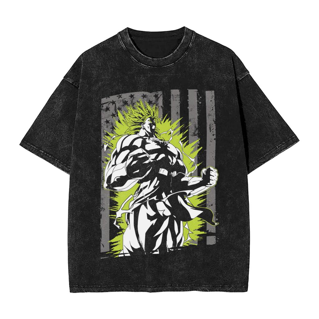 Goku Super Saiyan Dragon Ball Z T Shirt Hip Hop Washed Oversize TShirts Anime Novelty for Men Women Tops Streetwear Tops Tees