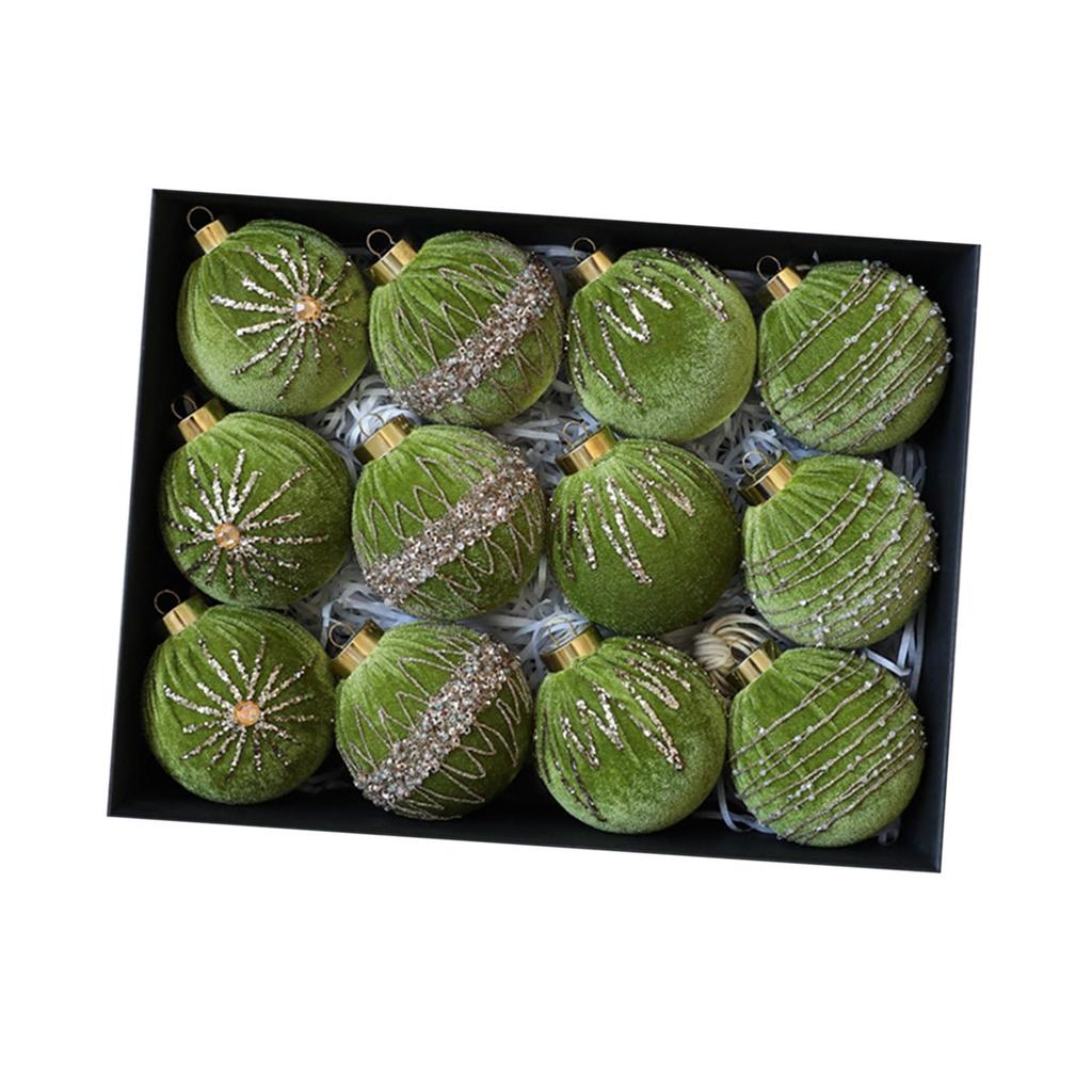 12 8cm Christmas Hanging Ornaments Decorations, Decorative Balls for Home, Festivals,