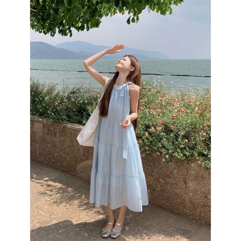 Kumikumi Summer Niche Style Tank Dress Bows