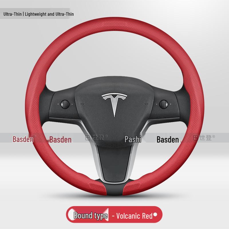 Originele Lederen Stuurwielhoes voor Tesla Model Y, 3, X, S