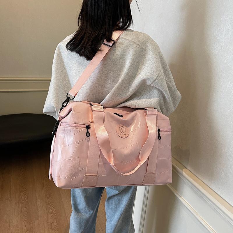 Business Travel Bag Fashionable PU Model Women's Hand Luggage Bag Dry and Wet Separation Simple Yoga Gym Bag