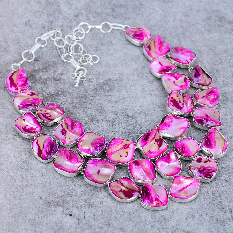 Gemma di Perla Blister Naturale Argento Sterling 925 Gioielli Collana 18" k9Q84