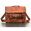 Real Brown Vintage Leather Bags Men's Messenger Shoulder Laptop Bag Briefcase