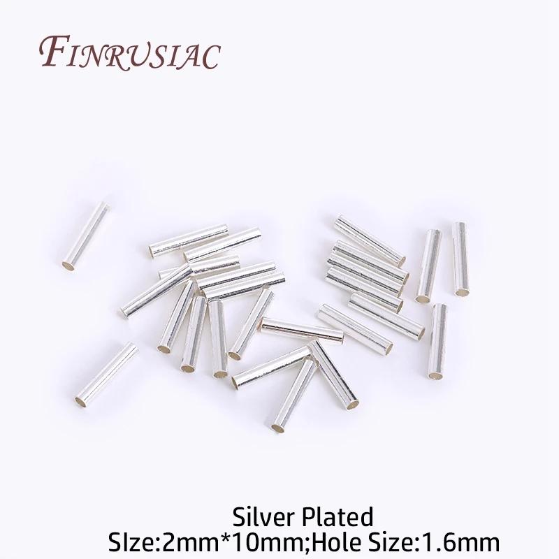 2mmX8mm Tube Beads For Jewelry Making 18K Gold Plated Beads Separators For Bracelets Accessories,Spacer Bead DIY Findings