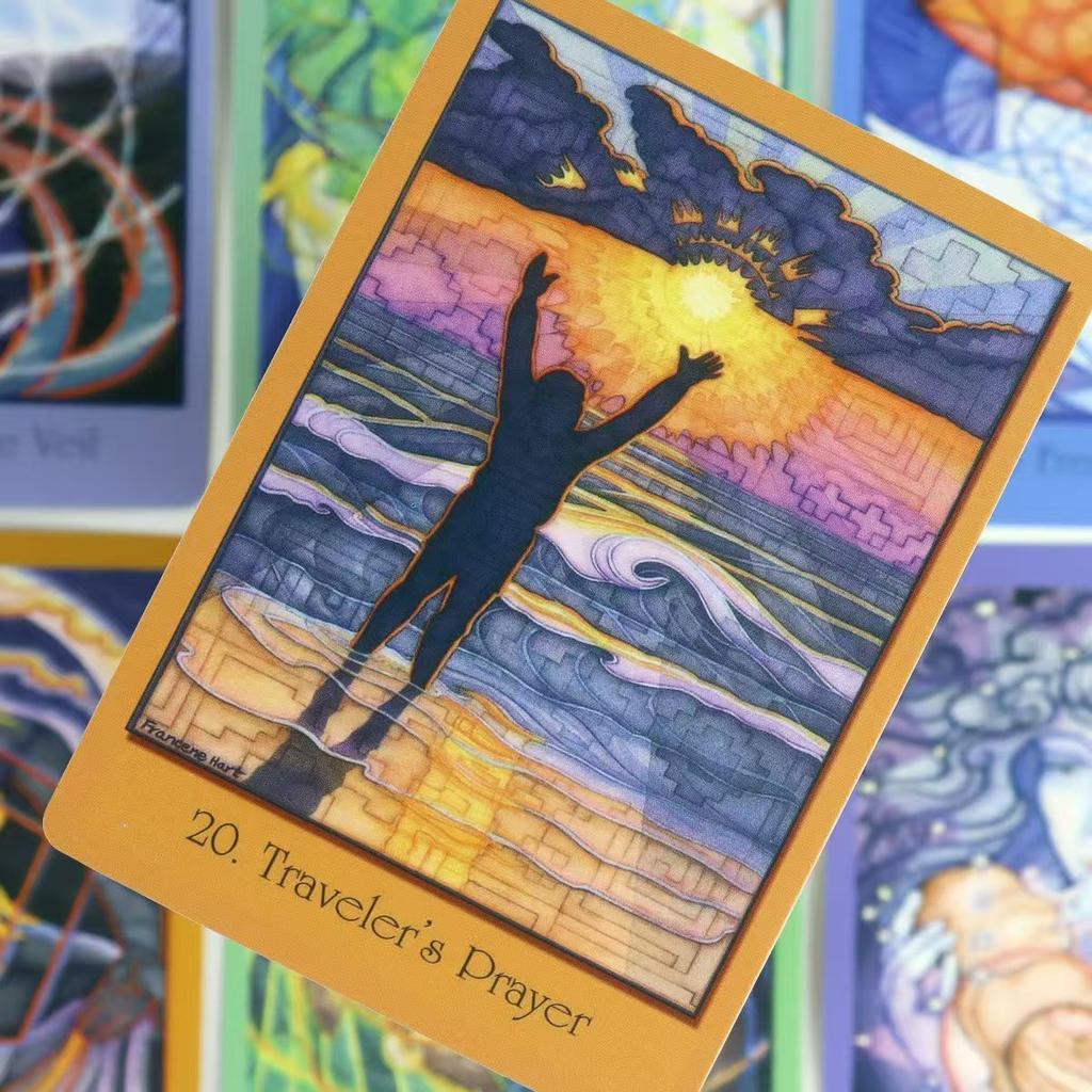 Karty posvátné geometrie pro vizionářskou cestu 10,4*7,3cm 64 ks Oracle karty integrující matematiku, vědu a spiritualitu