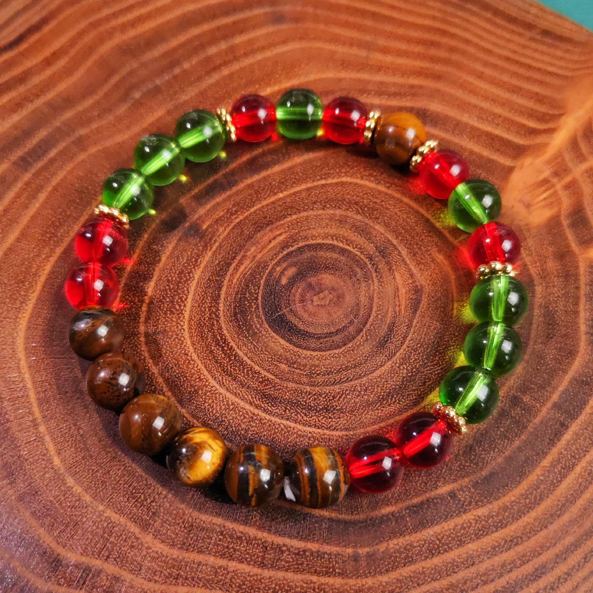 This 8mm tiger s eye and amethyst mixed natural stone hand-woven bracelet is suitable for both men and women, and is perfect as a gift or for parties.