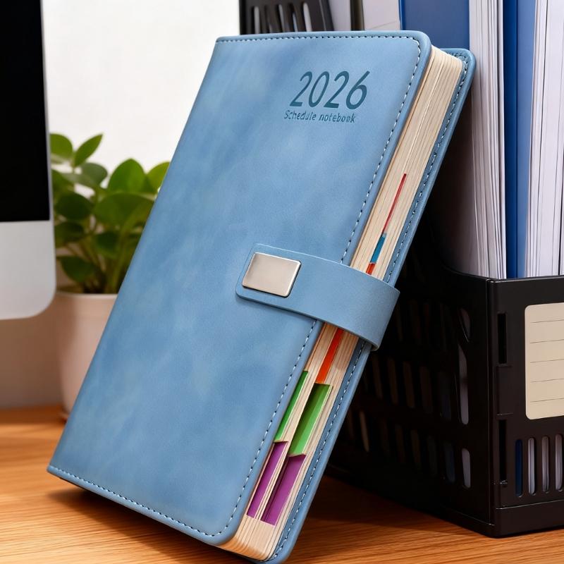 Agenda 2026 con 400 Pagine Datate Chiusura con Bottone Magnetico Rivestimento in PU Quaderno Journal Accademico per la Pianificazione Giornaliera