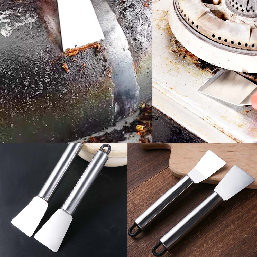 2Pcs Multifunctional Kitchen Cleaning Scraper Heavy-Duty Glue Scraper Ice Thawing Scraper Stovetop