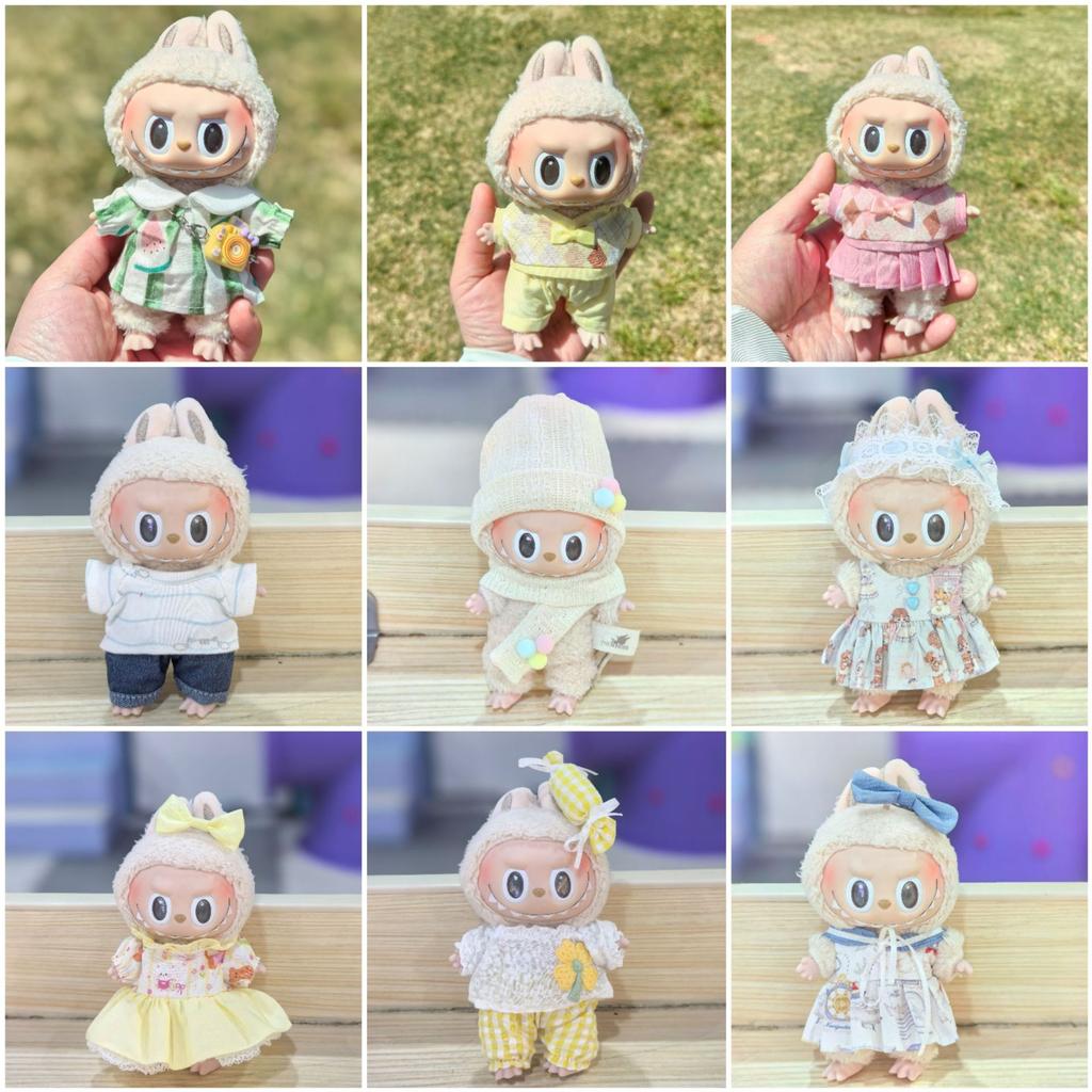 17CM Pendant Doll Baby Clothes First, Second and Third Generation Blind Box Dress Set Accessories