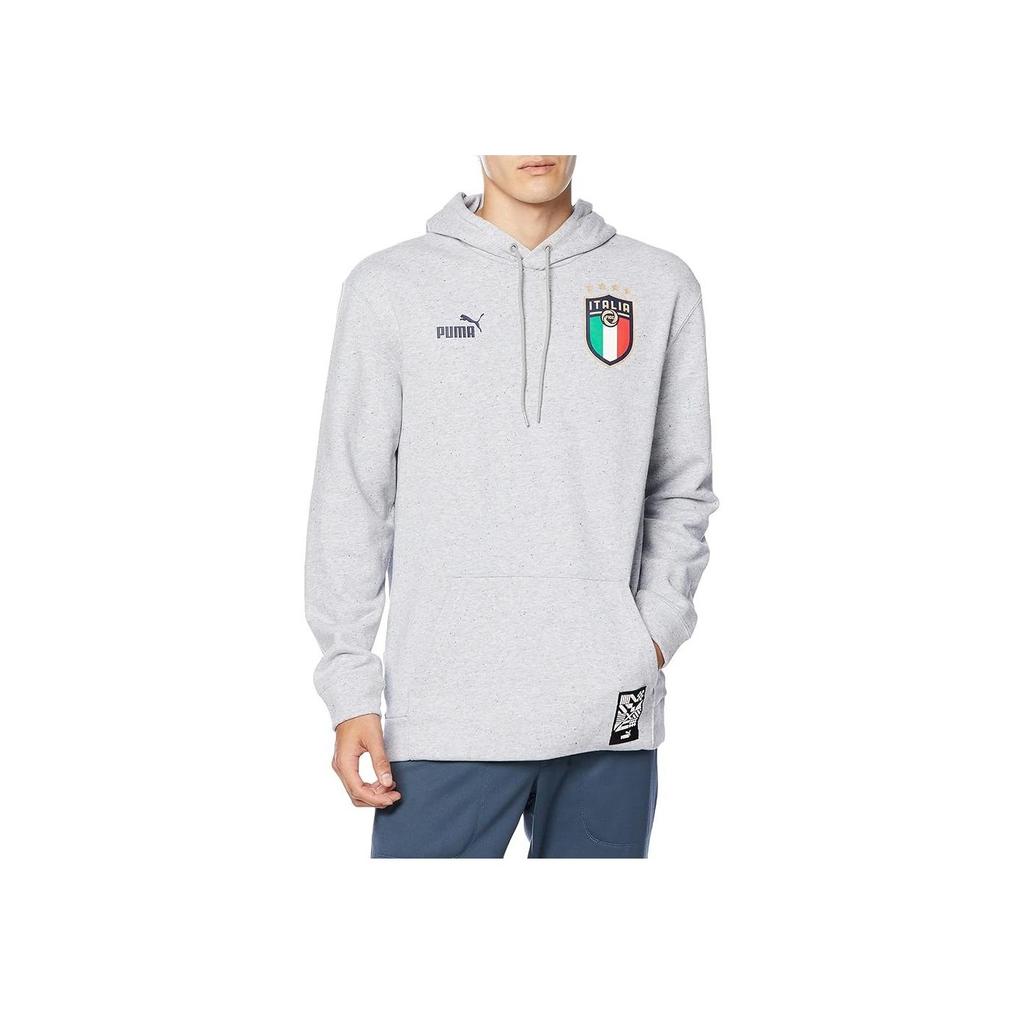 Puma Logo Print Hoodie Men hoodies Gray 767136-16