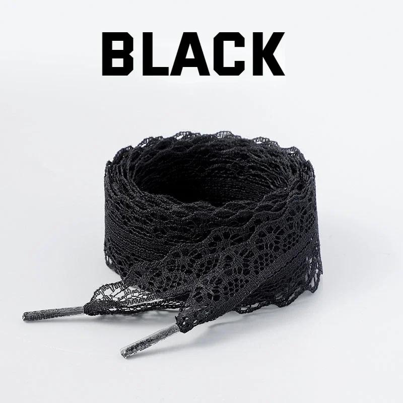 

Шелковые кружевные повседневные шнурки Ширина 2,9 см Плоские шнурки Белые Черные Веревочные шнурки для обуви Аксессуары 100/120/140 см 1 пара 100cm чёрный