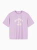 HANGTEN Women'S Front Lettering Graphic Short Sleeve T-Shirt_572(10570-131-406-31)