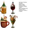 1/4Pcs Christmas Drink Ornament Christmas Tree Santa Claus Snowman Decor Hanging