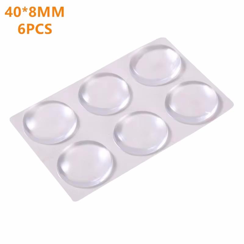 6pcs Door Handle Bumper Pad Self Adhesive Transparent Silicone Wall Protector Anti Bump Washable Reusable Round Door Stopper