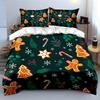 Christmas Gingerbread Print Set Bedding Duvet Cover Set Duvet Cover Pillowcases (1 * Duvet Cover 2 * Pillowcases, Without Duvet Insert)