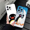 Cartoon P-Pingu Penguin Soft Phone Case for iPhone 16 16E 17 Air 15 Pro Max 14 Plus 13 Mini 11 12 7 Black Cover Back Shell