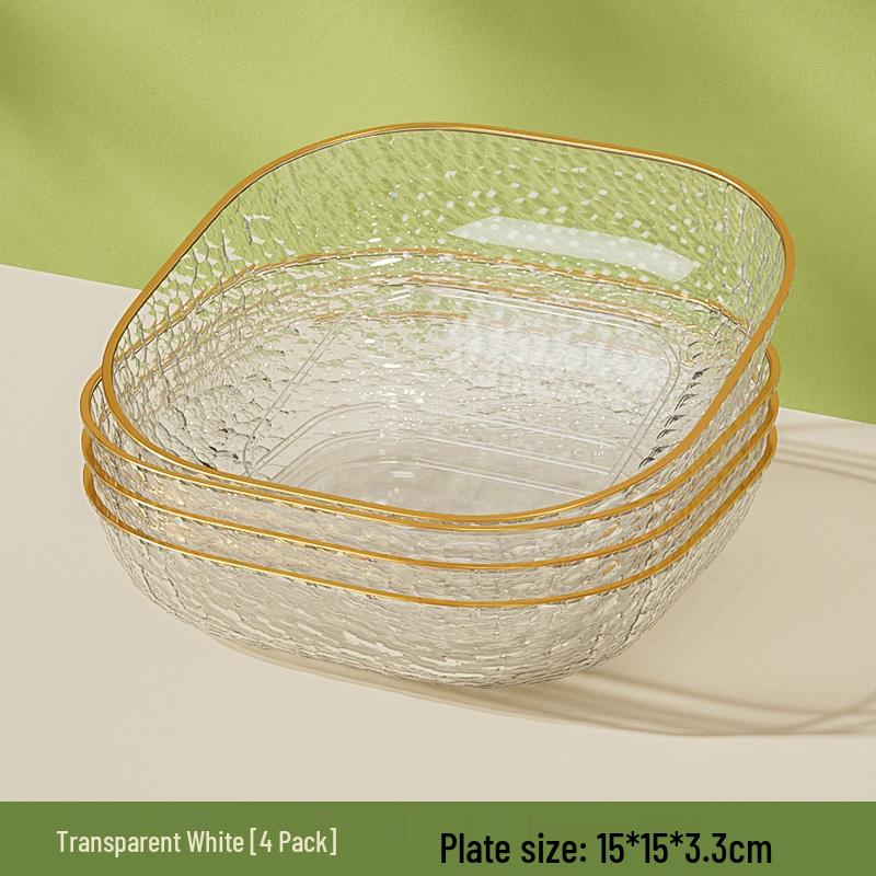 Luxury Plastic Bone Dish: Versatile Small Plate for Snacks, Fruits, Residue Storage, and Stir-Fry.