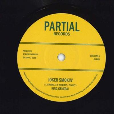 Disque 7 pouces KING GENERAL / BUSH CHEMIST - Joker Smokin' / Pass It Over Dub PRTL7059 Partiel 1996 UK Reggae, Ska & Dub