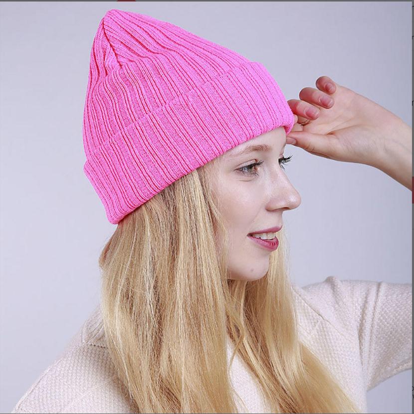 Buy Women Knitted Beanie Warm Winter Ski Hat Double Layer Cap at
