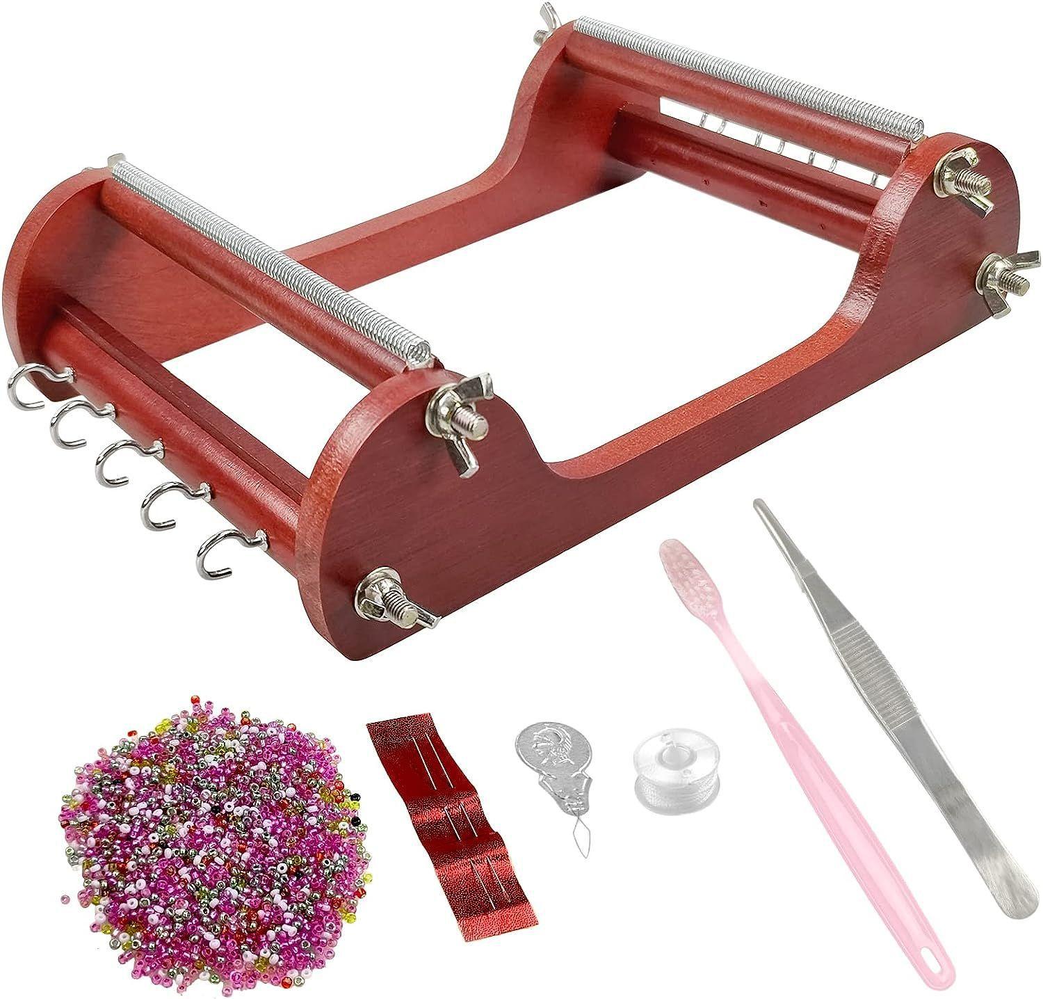 

Инструмент для плетения из деревянных бусин Деревянные бусины включают Бусины Нити Иглу для браслетов ожерелий 26x20cm