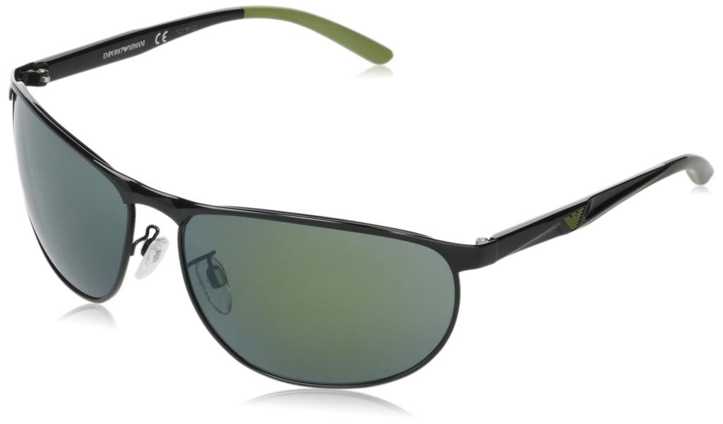Emporio Armani EA2124 Green Petrol Mirror Size 64 Sunglasses, Black/Light Lens,