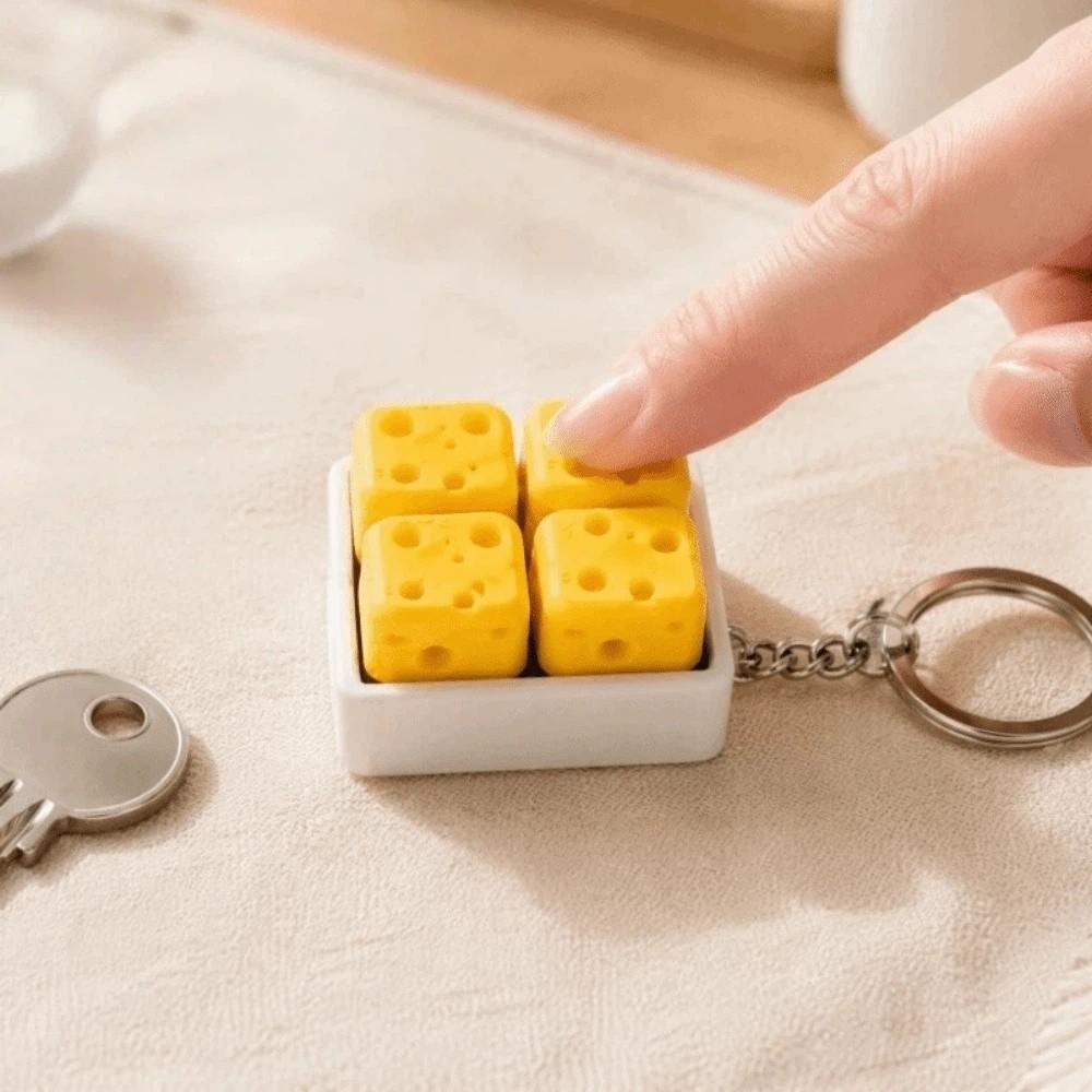 Squeeze Sound Cheese Clicker Fidget Keychain Portable Mechanical Keyboard Keychain Holiday Gift