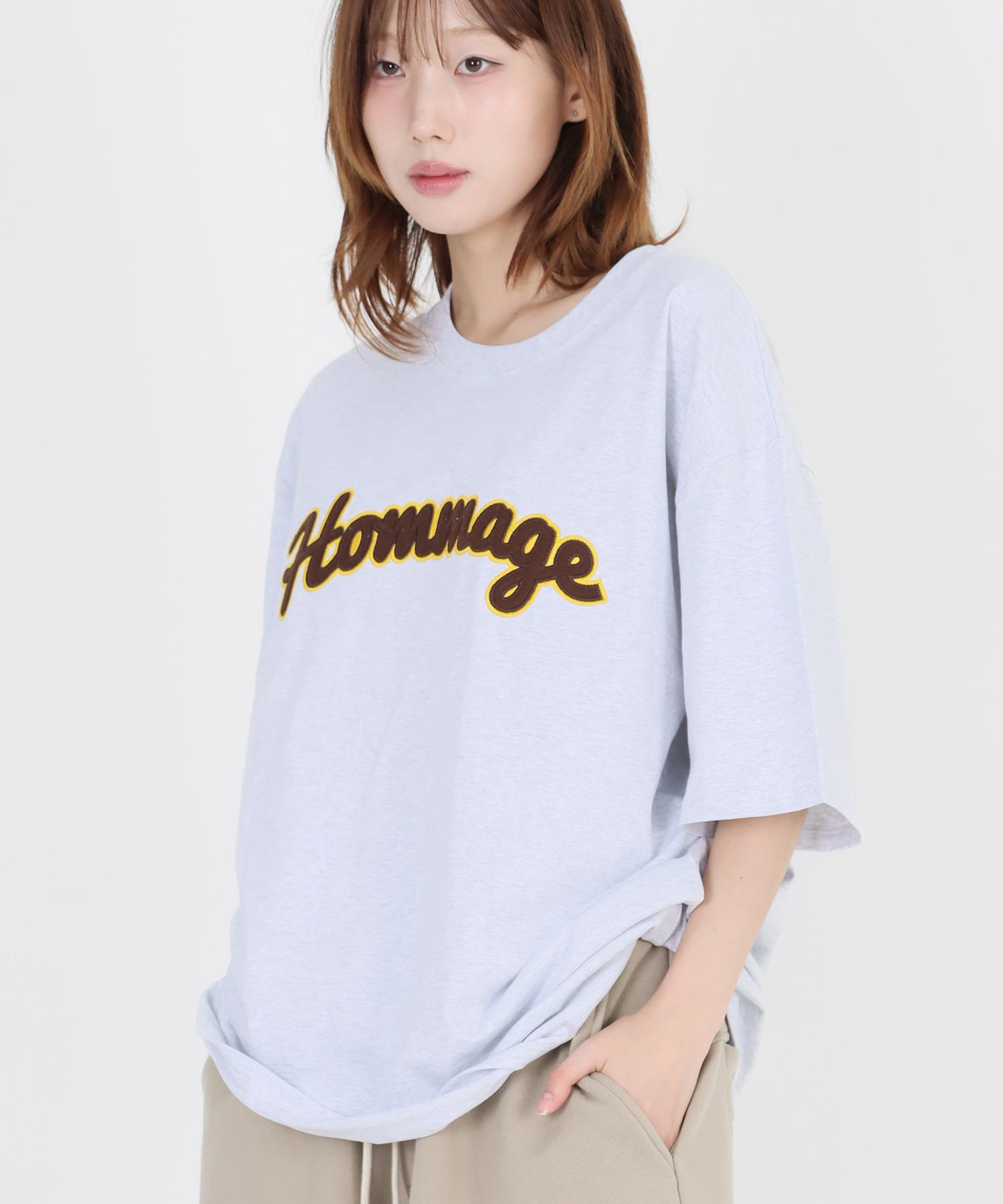 Row Lab Hommage Applique Short Sleeve T-Shirt - Melange Grey M