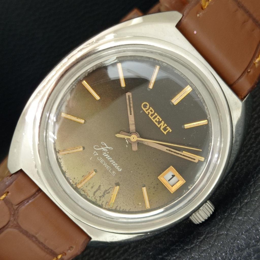 

ORIENT FINENESS РУЧНОЙ ЗАВОД ВИНТАЖНЫЕ ЯПОНСКИЕ МУЖСКИЕ ЧАСЫ С ОРИГИНАЛЬНЫМ ЦИФЕРБЛАТОМ a704810-1